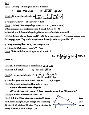 Đề thi học sinh giỏi môn Toán học lớp 8